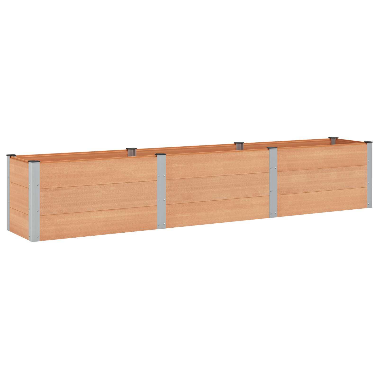 Højbed i WPC og aluminium - brun 300 × 50 × 54 cm Højbed i WPC og aluminium - brun 300 × 50 × 54 cm