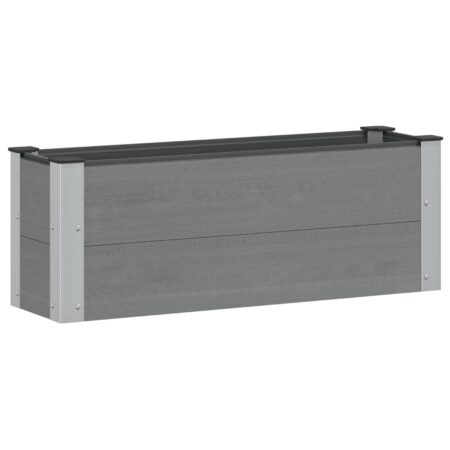 Højbed i WPC og aluminium - grå 100 × 30 × 36 cm