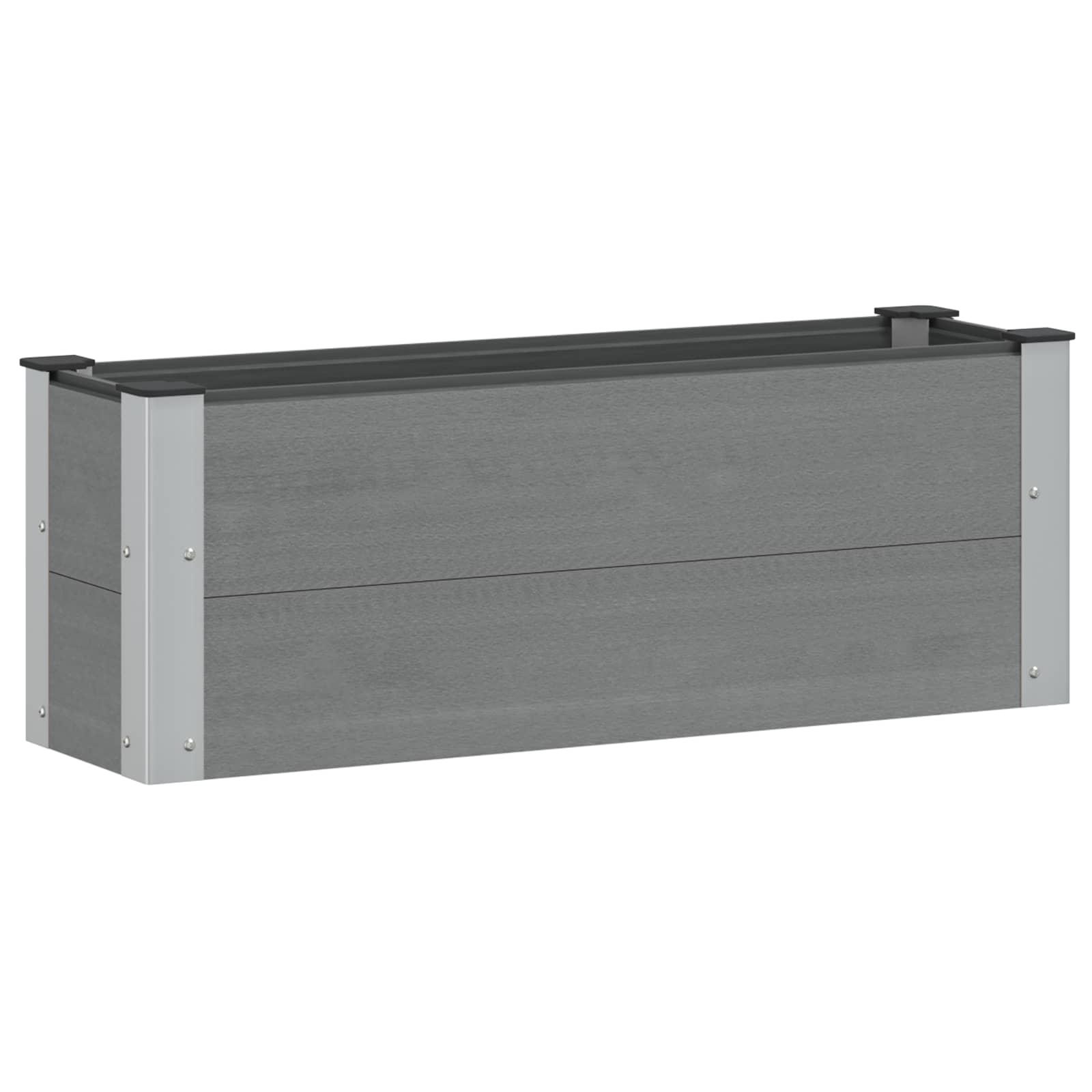 Højbed i WPC og aluminium - grå 100 × 30 × 36 cm Højbed i WPC og aluminium - grå 100 × 30 × 36 cm