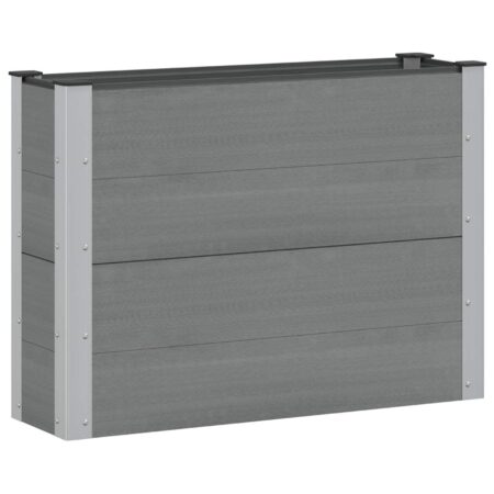 Højbed i WPC og aluminium - grå 100 × 30 × 72 cm