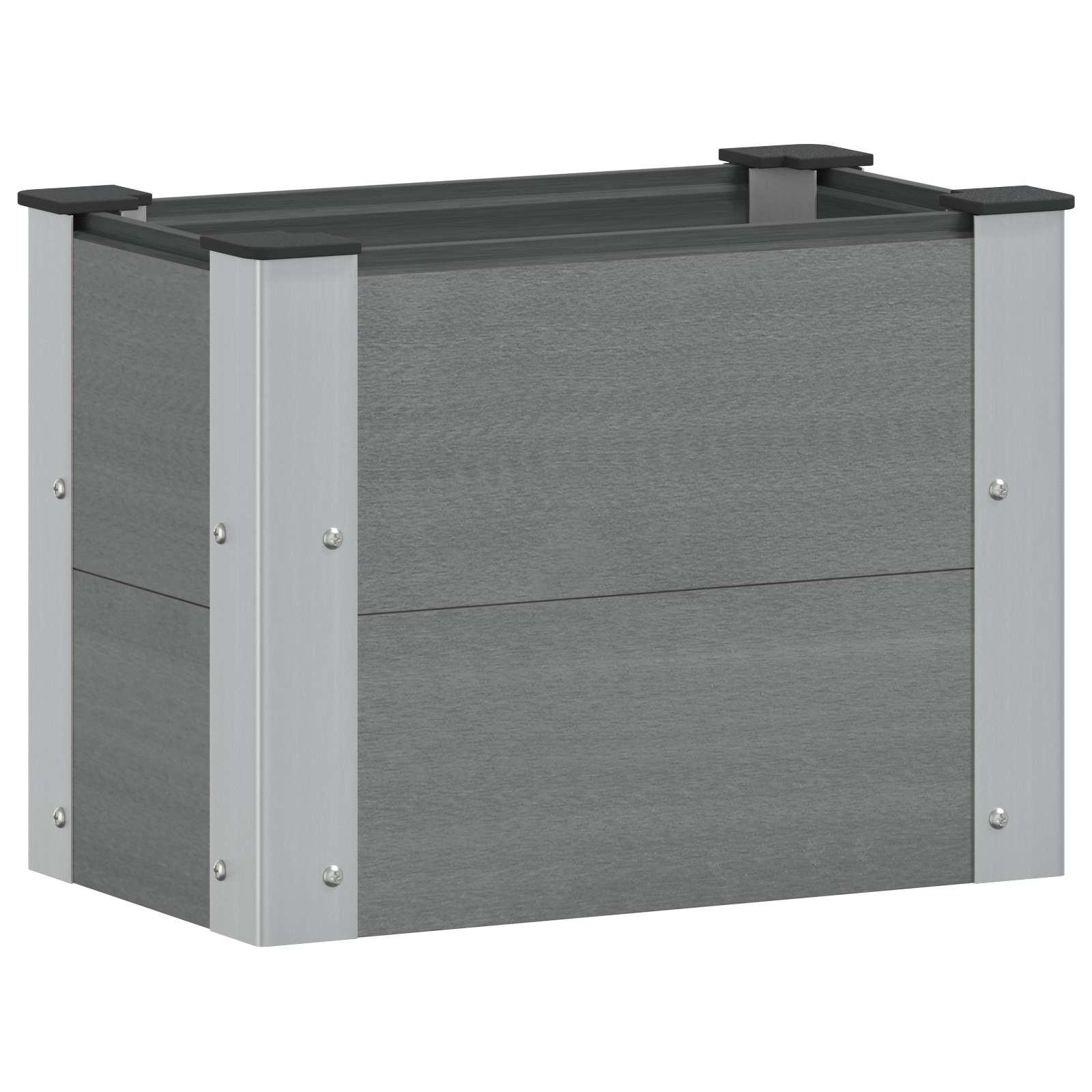 Højbed i WPC og aluminium - grå 50 × 30 × 36 cm Højbed i WPC og aluminium - grå 50 × 30 × 36 cm