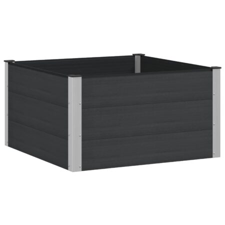 Højbed i WPC og aluminium - sort, 100 × 100 × 54 cm