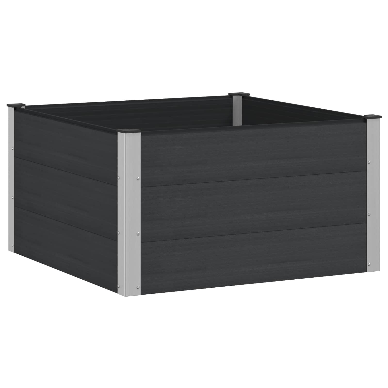 Højbed i WPC og aluminium - sort, 100 × 100 × 54 cm Højbed i WPC og aluminium - sort, 100 × 100 × 54 cm