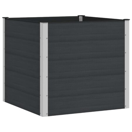Højbed i WPC og aluminium - sort, 100 × 100 × 91 cm