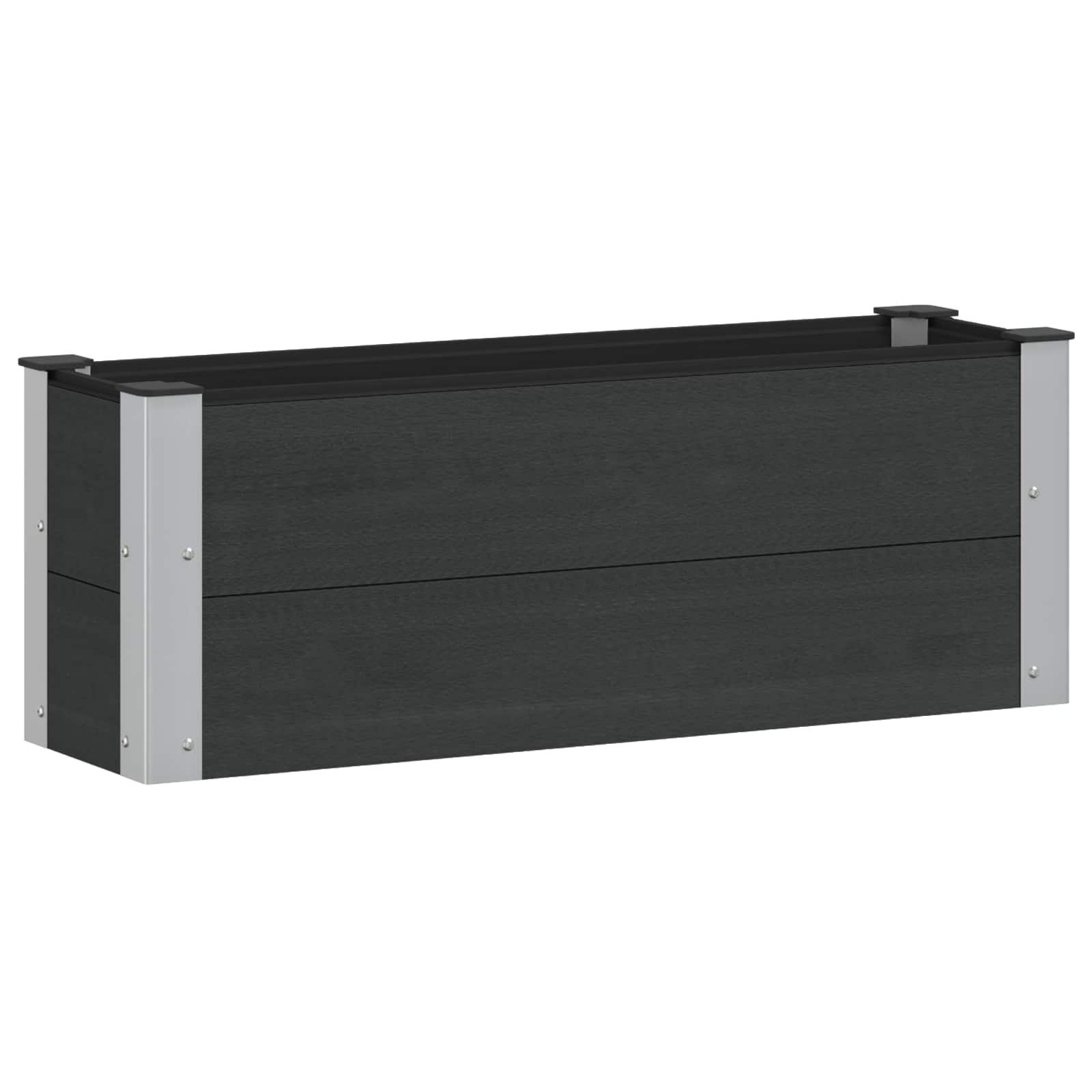 Højbed i WPC og aluminium - sort 100 × 30 × 36 cm Højbed i WPC og aluminium - sort 100 × 30 × 36 cm