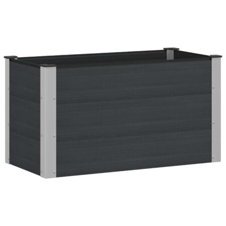 Højbed i WPC og aluminium - sort 100 × 50 × 54 cm