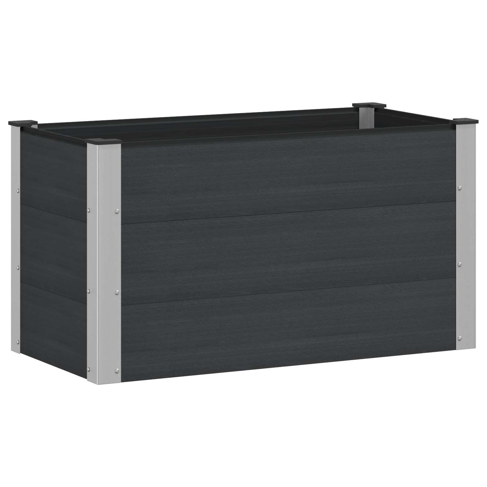 Højbed i WPC og aluminium - sort 100 × 50 × 54 cm Højbed i WPC og aluminium - sort 100 × 50 × 54 cm