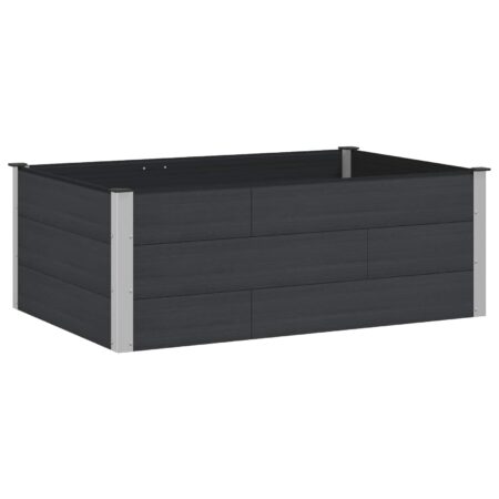 Højbed i WPC og aluminium - sort 150 × 100 × 54 cm