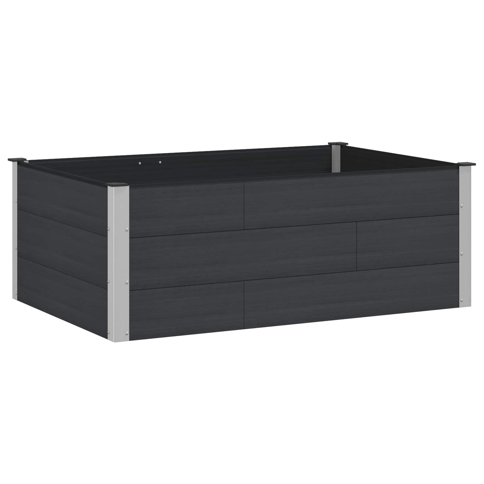Højbed i WPC og aluminium - sort 150 × 100 × 54 cm Højbed i WPC og aluminium - sort 150 × 100 × 54 cm