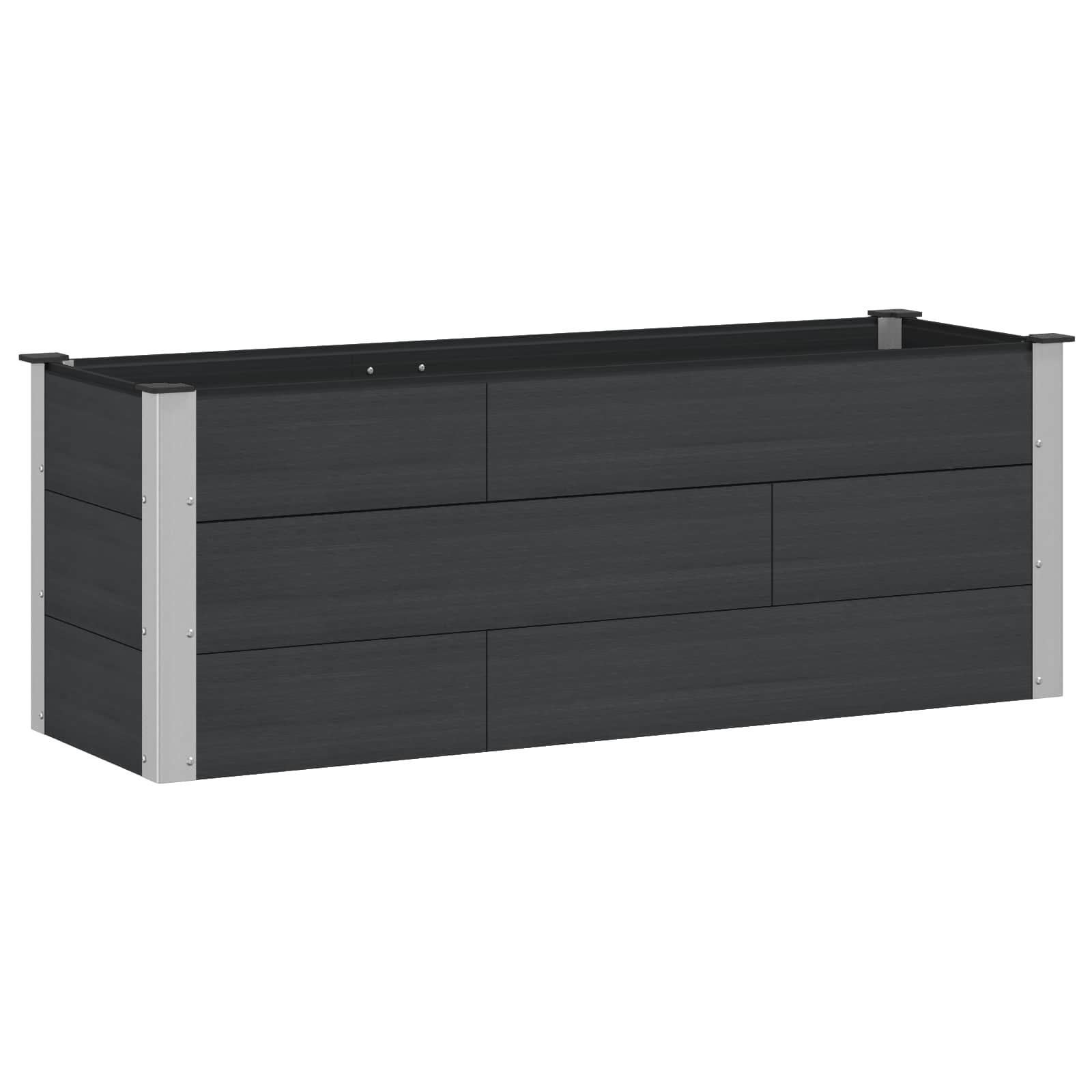Højbed i WPC og aluminium - sort 150 × 50 × 54 cm Højbed i WPC og aluminium - sort 150 × 50 × 54 cm