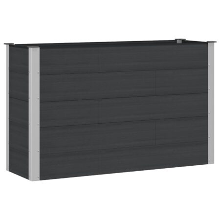 Højbed i WPC og aluminium - sort 150 × 50 × 91 cm