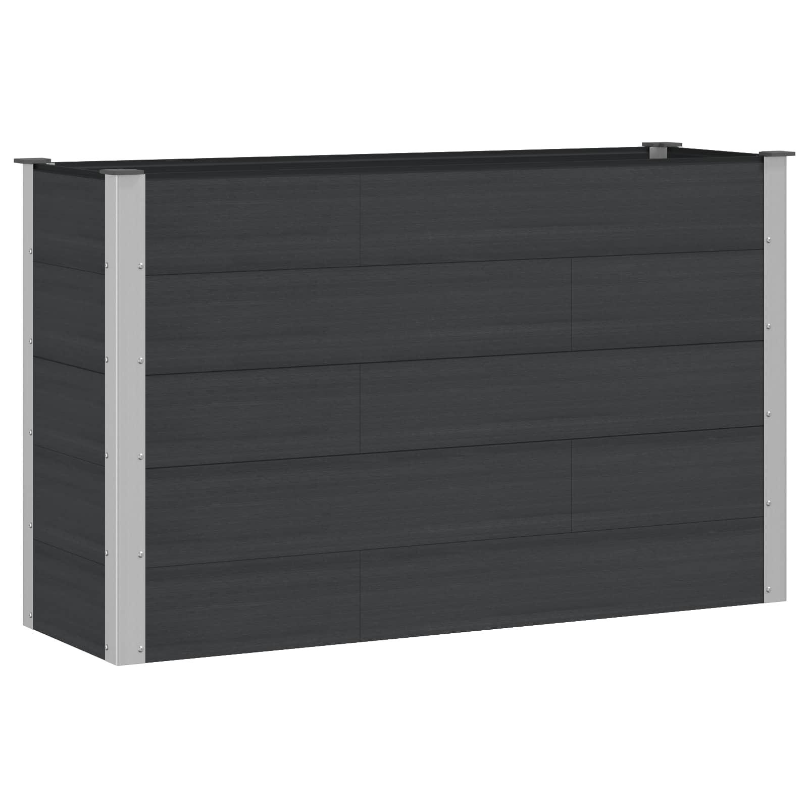 Højbed i WPC og aluminium - sort 150 × 50 × 91 cm Højbed i WPC og aluminium - sort 150 × 50 × 91 cm