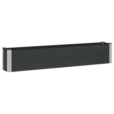 Højbed i WPC og aluminium - sort 200 × 30 × 36 cm
