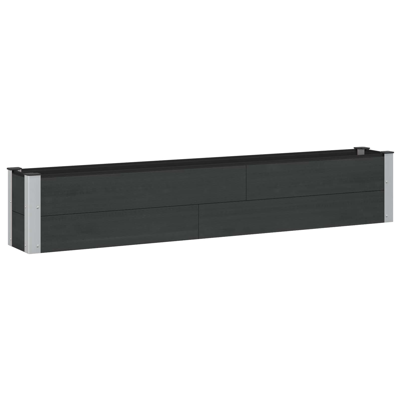 Højbed i WPC og aluminium - sort 200 × 30 × 36 cm Højbed i WPC og aluminium - sort 200 × 30 × 36 cm