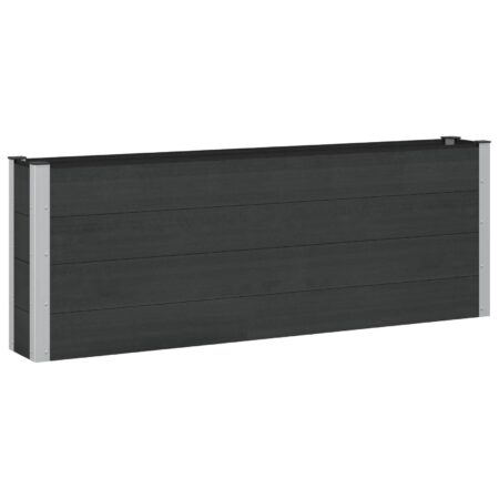 Højbed i WPC og aluminium - sort, 200 × 30 × 72 cm