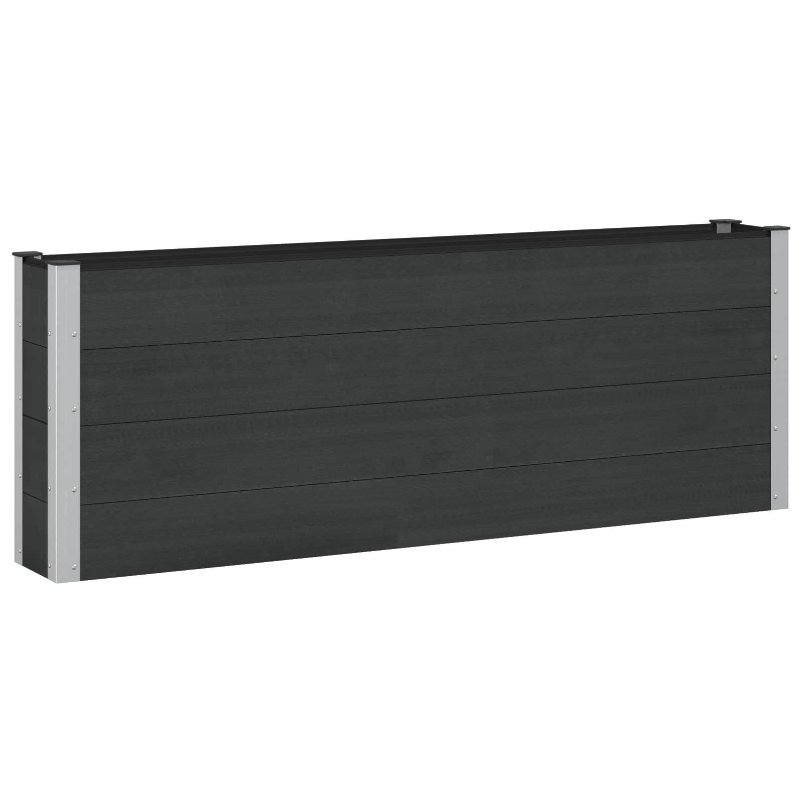 Højbed i WPC og aluminium - sort, 200 × 30 × 72 cm Højbed i WPC og aluminium - sort, 200 × 30 × 72 cm