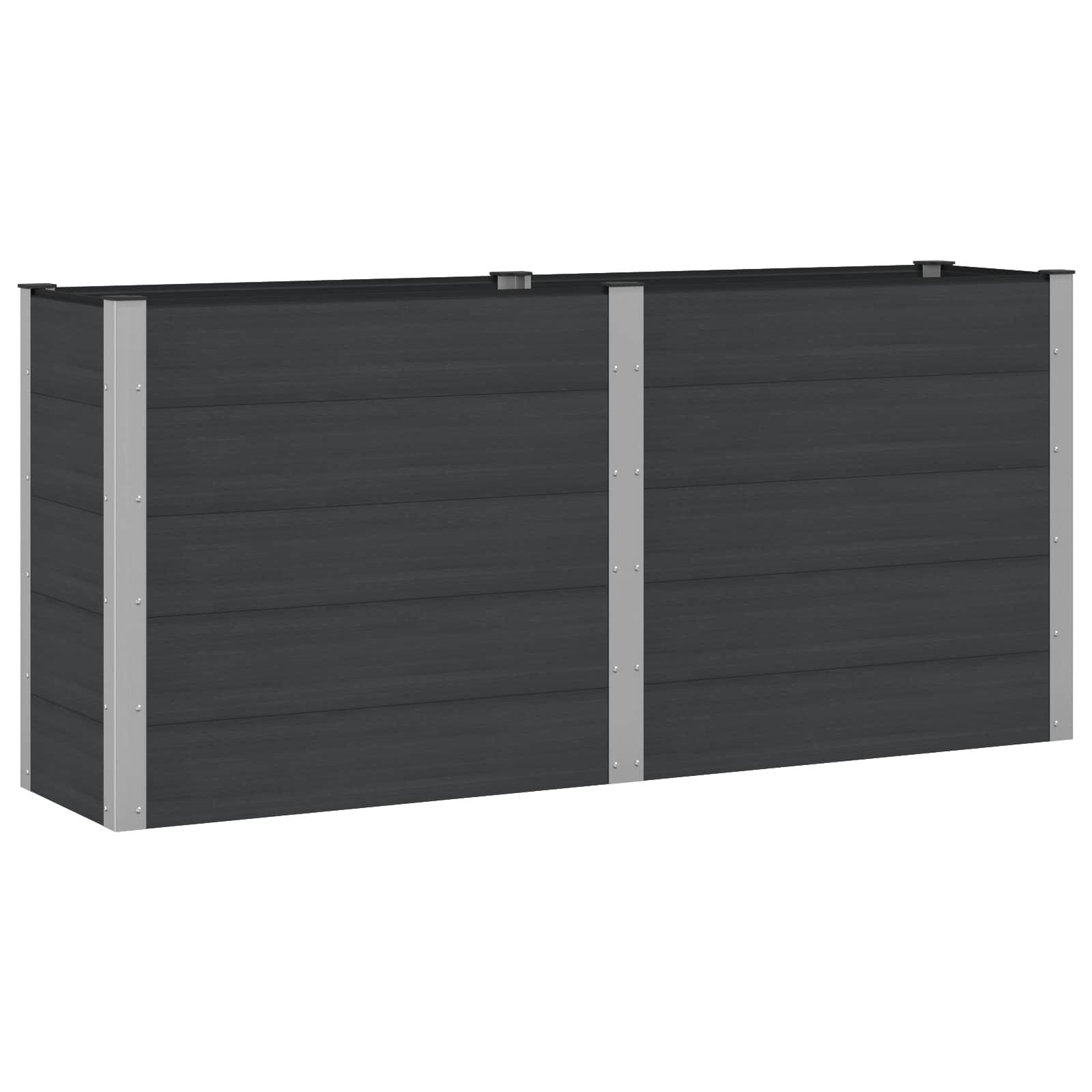 Højbed i WPC og aluminium - sort 200 × 50 × 91 cm Højbed i WPC og aluminium - sort 200 × 50 × 91 cm