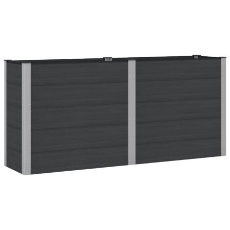 Højbed i WPC og aluminium - sort 200 × 50 × 91 cm