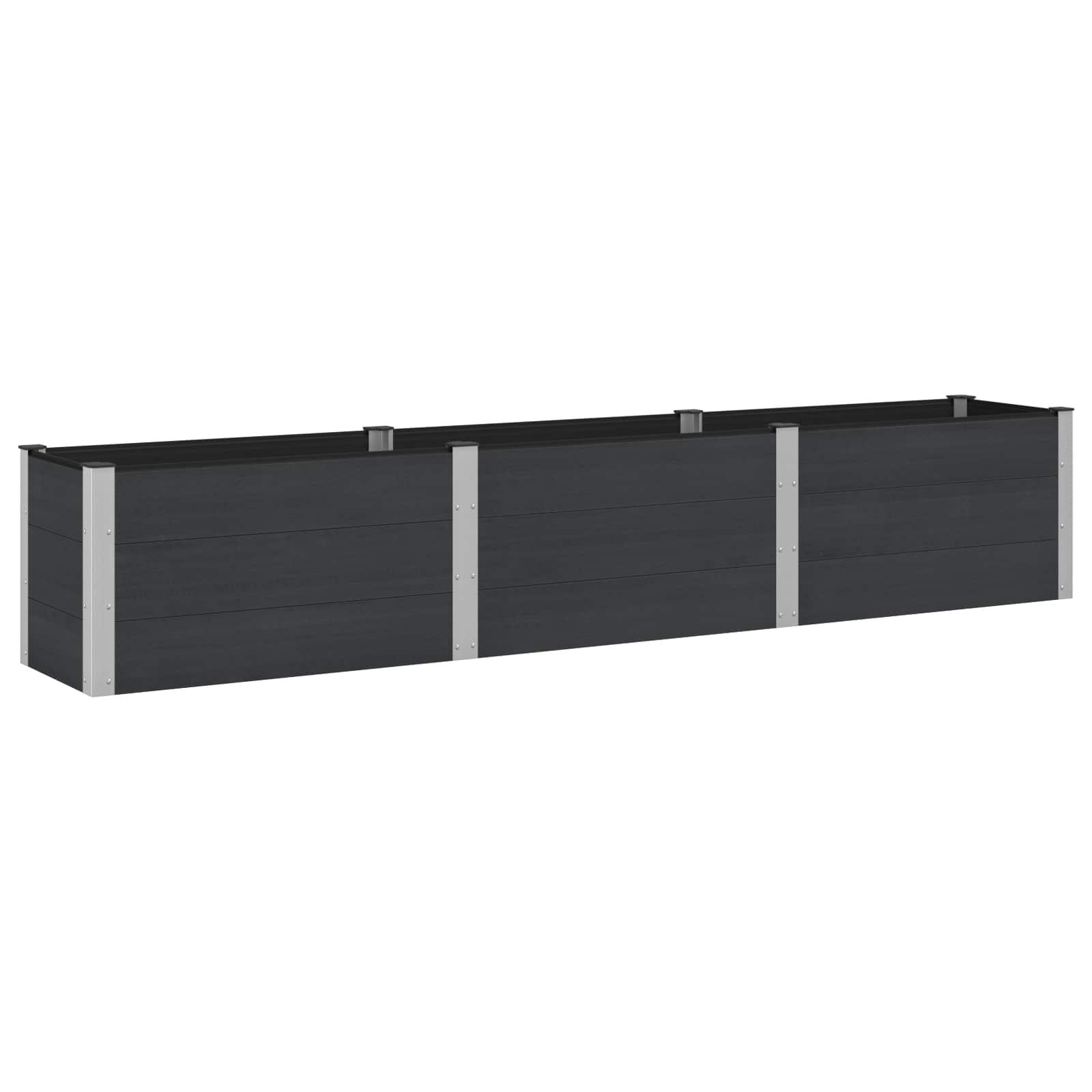 Højbed i WPC og aluminium - sort 300 × 50 × 54 cm Højbed i WPC og aluminium - sort 300 × 50 × 54 cm