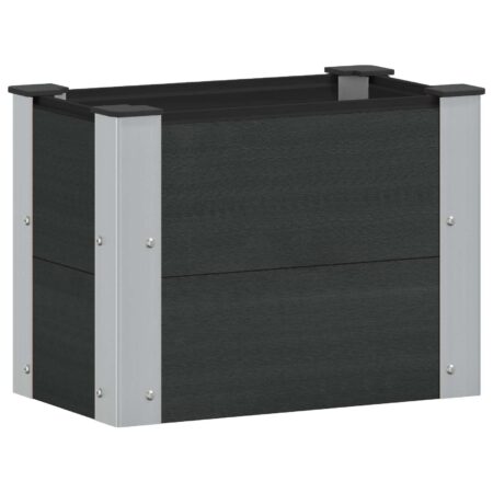 Højbed i WPC og aluminium - sort 50 × 30 × 36 cm