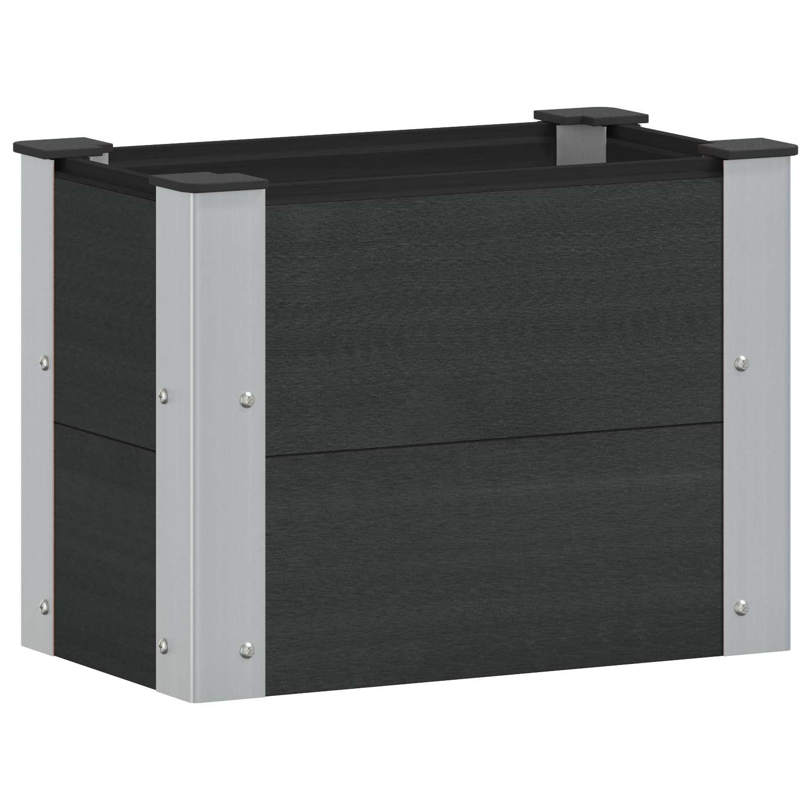 Højbed i WPC og aluminium - sort 50 × 30 × 36 cm Højbed i WPC og aluminium - sort 50 × 30 × 36 cm