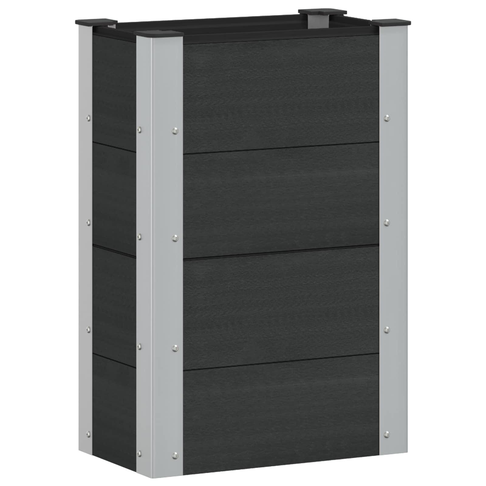 Højbed i WPC og aluminium - sort 50 × 30 × 72 cm Højbed i WPC og aluminium - sort 50 × 30 × 72 cm