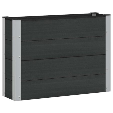 Højbed i WPC/alu - sort 100 × 30 × 72 cm