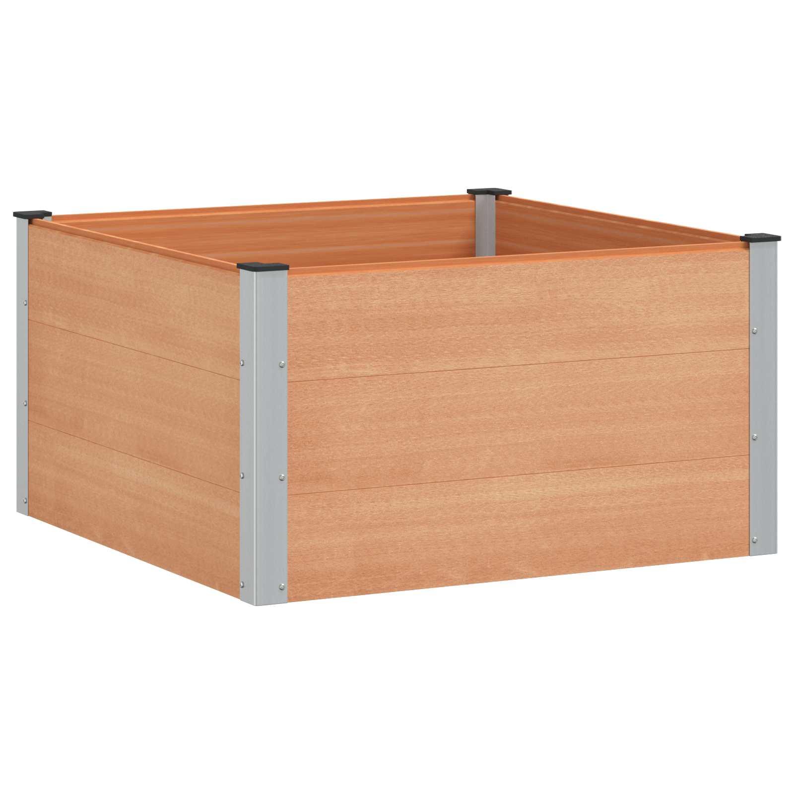Højbed i WPC/aluminium - brun 100 × 100 × 54 cm Højbed i WPC/aluminium - brun 100 × 100 × 54 cm