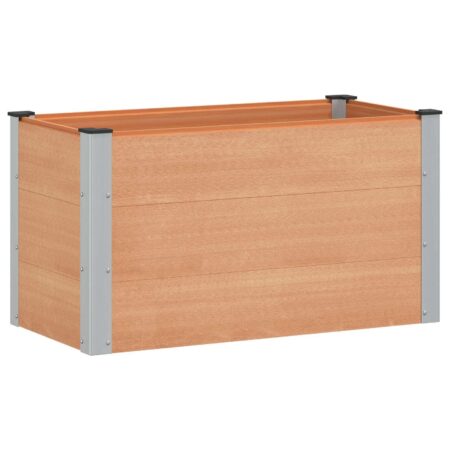 Højbed i WPC/aluminium - brun 100 × 50 × 54 cm