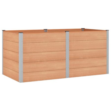 Højbed i WPC/aluminium - brun 200 × 100 × 91 cm