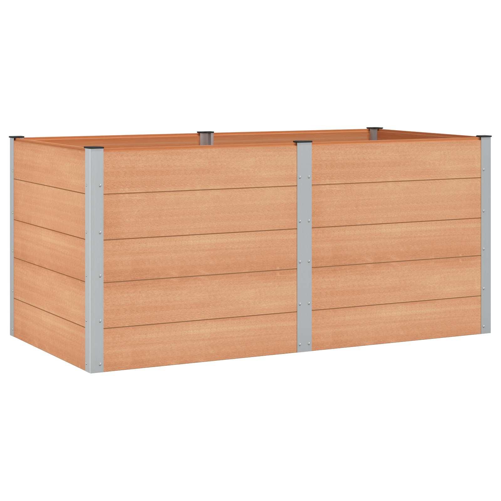 Højbed i WPC/aluminium - brun 200 × 100 × 91 cm Højbed i WPC/aluminium - brun 200 × 100 × 91 cm