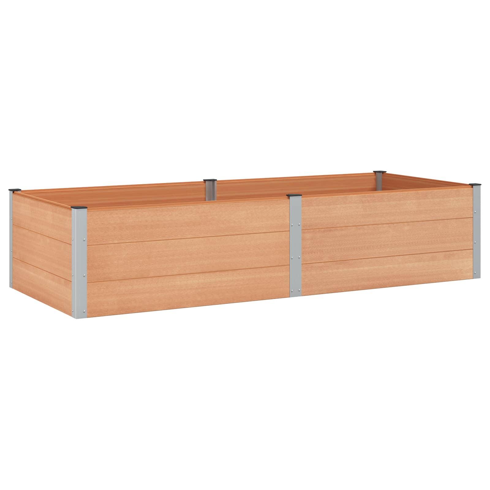 Højbed i WPC/aluminium - brun 250 × 100 × 54 cm Højbed i WPC/aluminium - brun 250 × 100 × 54 cm
