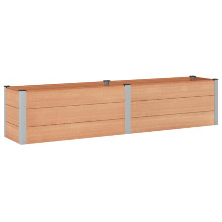 Højbed i WPC/aluminium - brun 250 × 50 × 54 cm