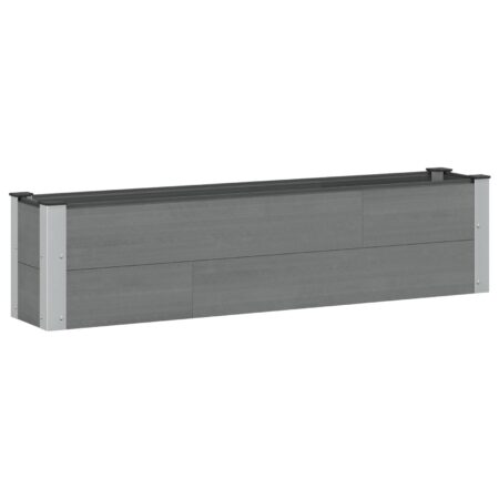 Højbed i WPC/aluminium - grå 150 × 30 × 36 cm