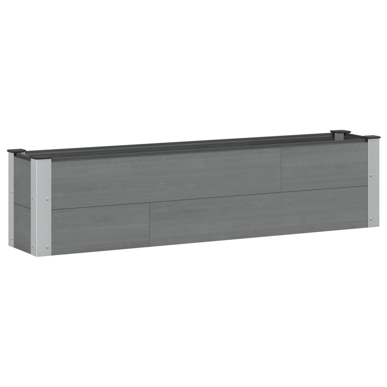 Højbed i WPC/aluminium - grå 150 × 30 × 36 cm Højbed i WPC/aluminium - grå 150 × 30 × 36 cm