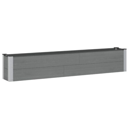 Højbed i WPC/aluminium - grå 200 × 30 × 36 cm