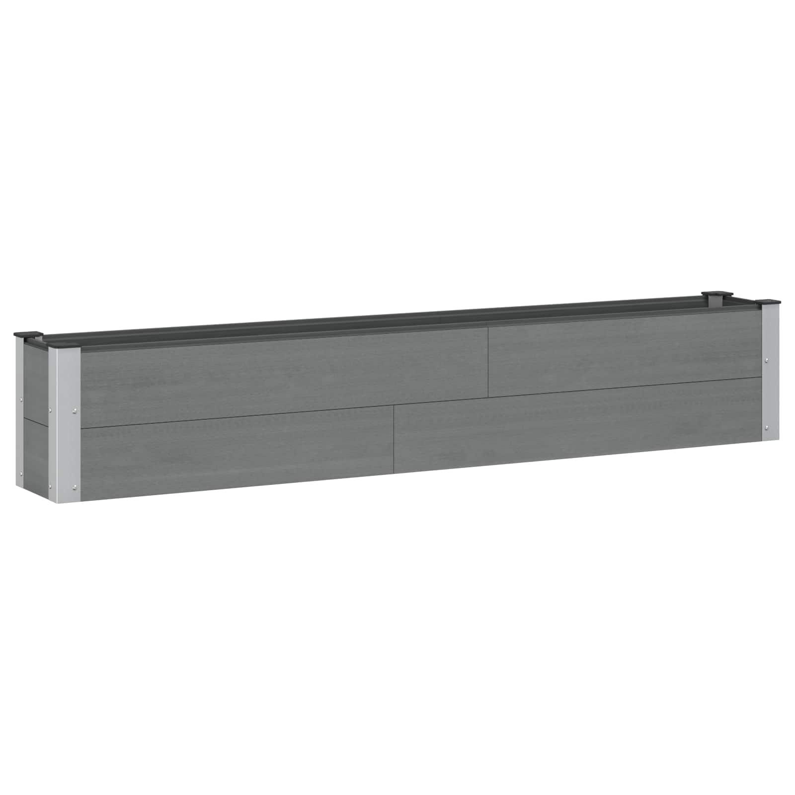 Højbed i WPC/aluminium - grå 200 × 30 × 36 cm Højbed i WPC/aluminium - grå 200 × 30 × 36 cm