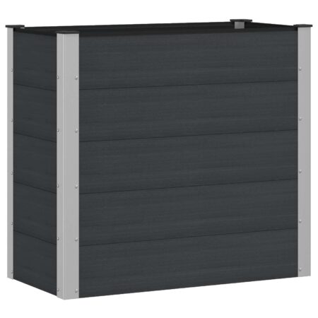 Højbed i WPC/aluminium - sort 100 × 50 × 91 cm