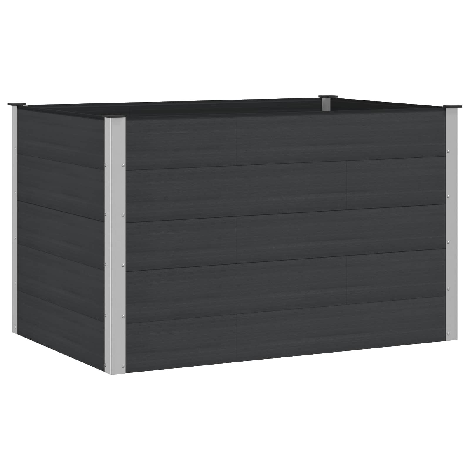 Højbed i WPC/aluminium - sort 150 × 100 × 91 cm Højbed i WPC/aluminium - sort 150 × 100 × 91 cm