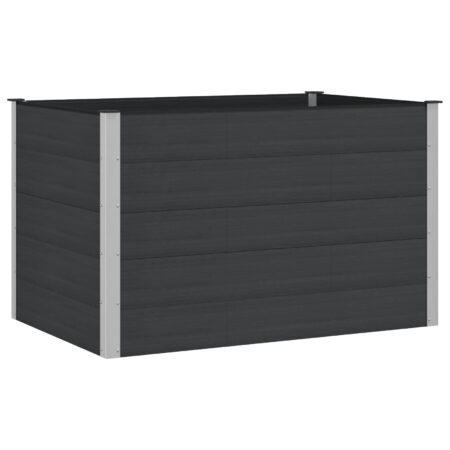 Højbed i WPC/aluminium - sort 150 × 100 × 91 cm