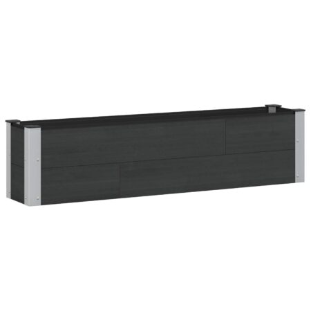 Højbed i WPC/aluminium - sort 150 × 30 × 36 cm