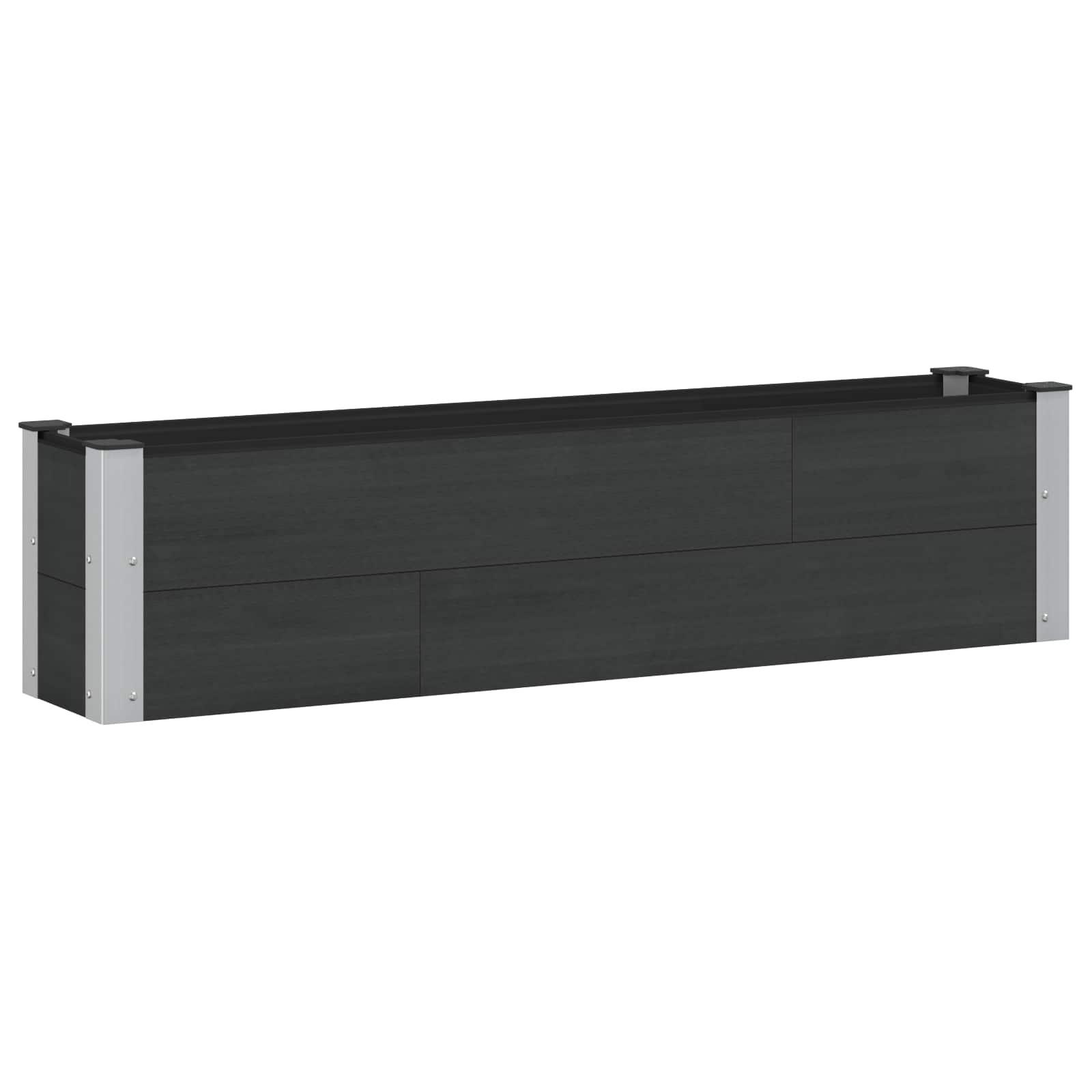 Højbed i WPC/aluminium - sort 150 × 30 × 36 cm Højbed i WPC/aluminium - sort 150 × 30 × 36 cm