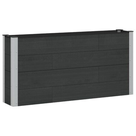 Højbed i WPC/aluminium - sort 150 × 30 × 72 cm