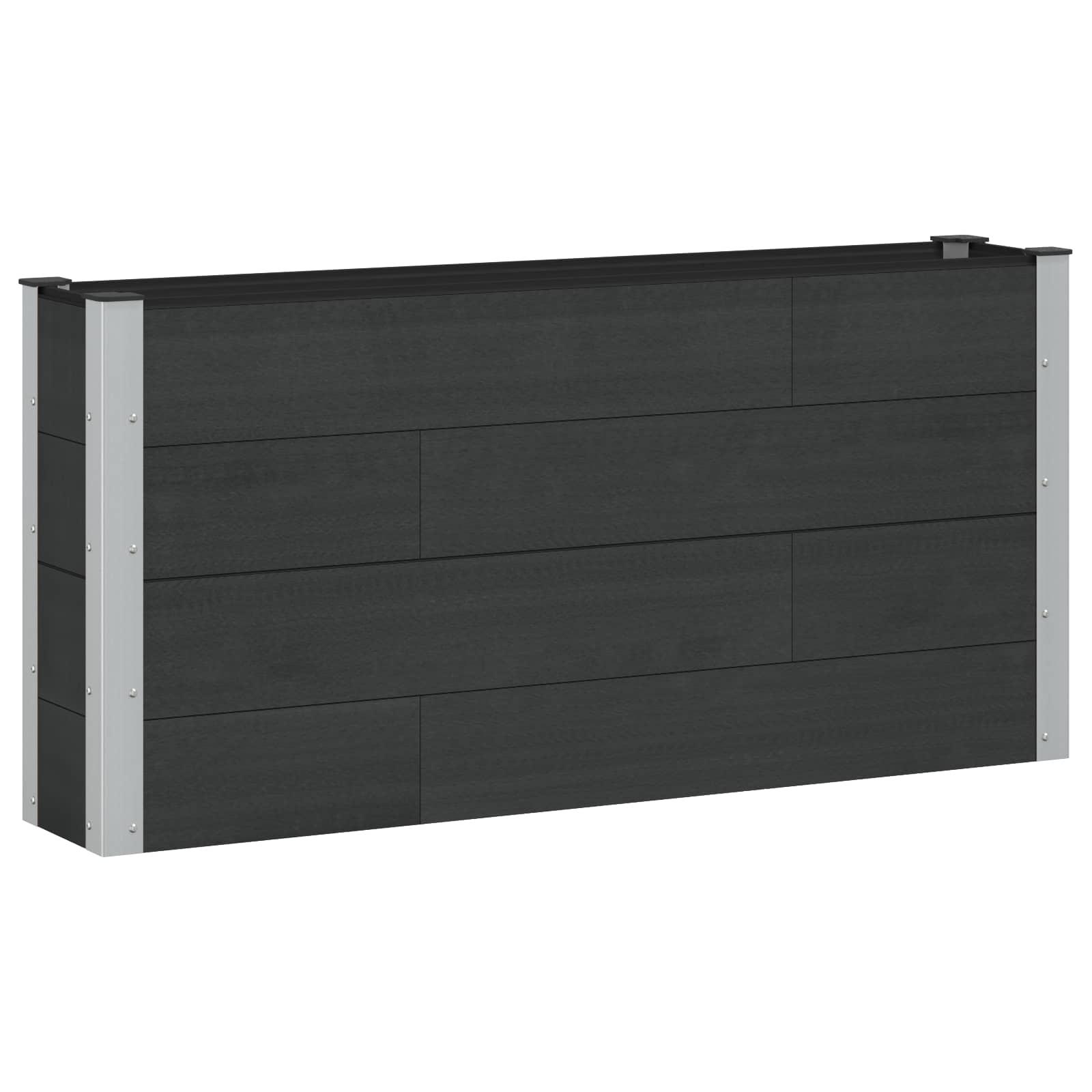 Højbed i WPC/aluminium - sort 150 × 30 × 72 cm Højbed i WPC/aluminium - sort 150 × 30 × 72 cm