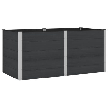 Højbed i WPC/aluminium - sort 200 × 100 × 91 cm