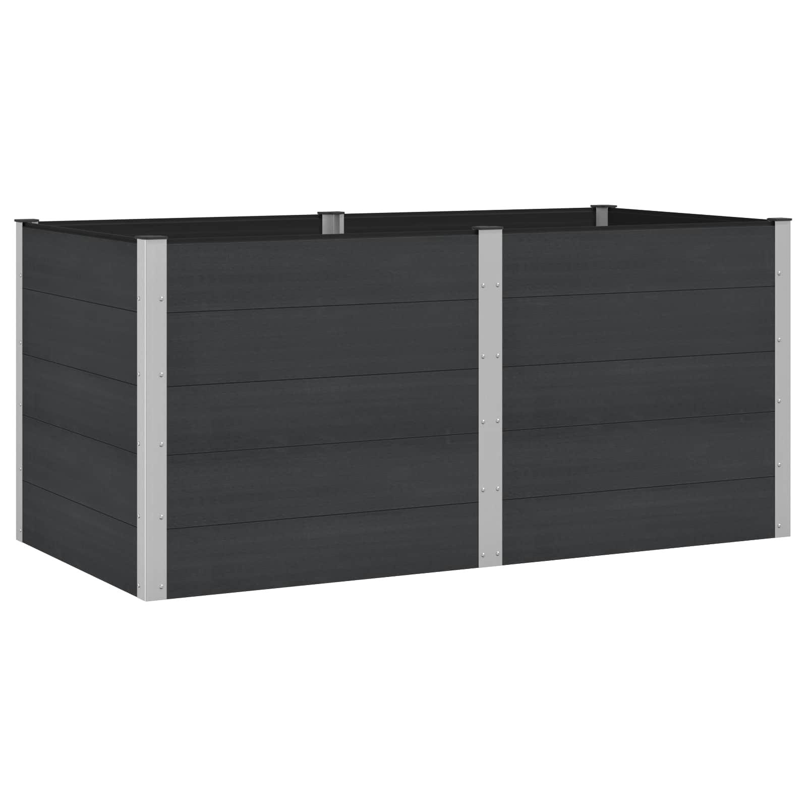 Højbed i WPC/aluminium - sort 200 × 100 × 91 cm Højbed i WPC/aluminium - sort 200 × 100 × 91 cm
