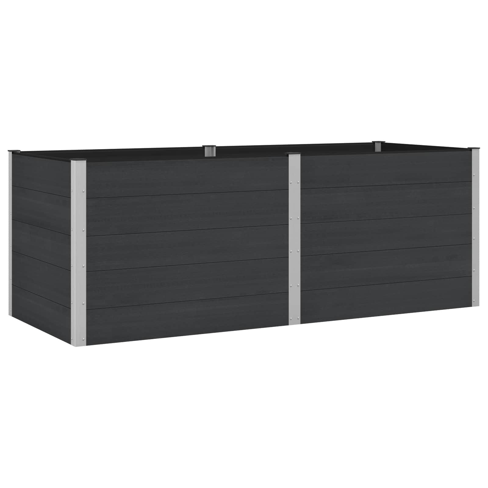 Højbed i WPC/aluminium - sort 250 × 100 × 91 cm Højbed i WPC/aluminium - sort 250 × 100 × 91 cm