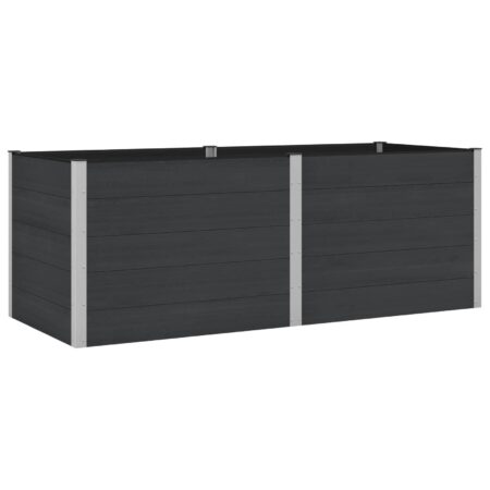Højbed i WPC/aluminium - sort 250 × 100 × 91 cm