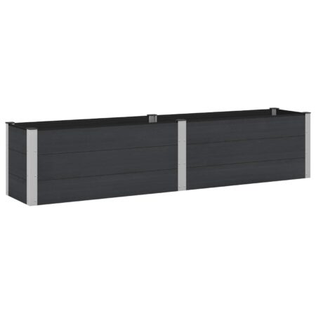 Højbed i WPC/aluminium - sort 250 × 50 × 54 cm