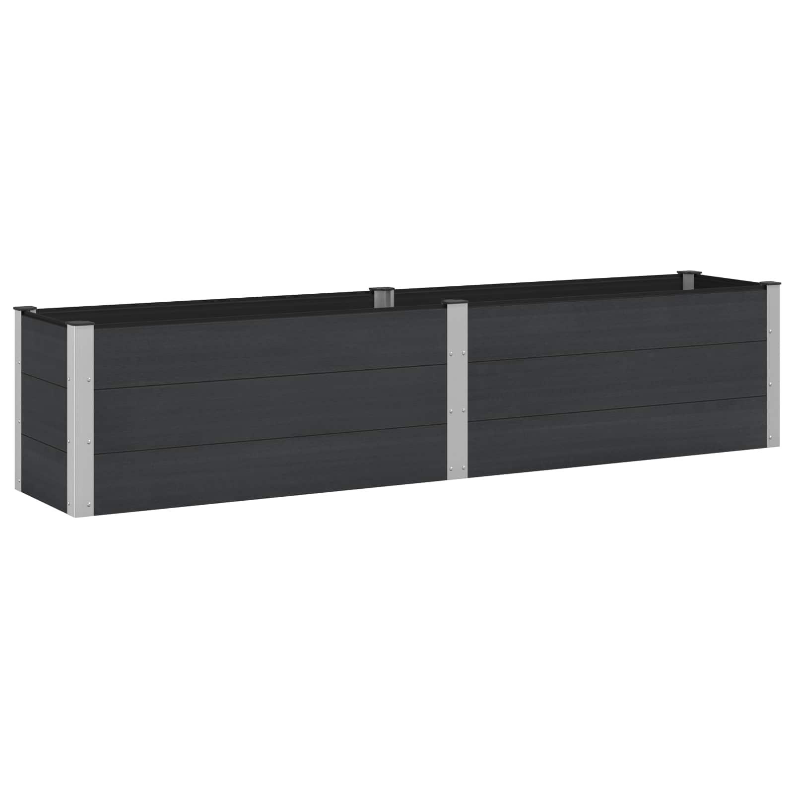 Højbed i WPC/aluminium - sort 250 × 50 × 54 cm Højbed i WPC/aluminium - sort 250 × 50 × 54 cm